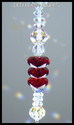 40mm SWAROVSKI CRYSTAL CROSS And Red HEARTS SunCat