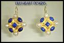 LAPIS AND CULTURED PEARLS EARRINGS 24K OVER STERLI
