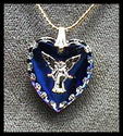 ANGEL WITHIN A CRYSTAL HEART PENDANT FROM AUSTRIA