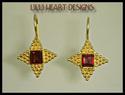 ROMAN INSPIRED STAR EARRINGS GARNET GRANULATION VE