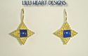 ROMAN INSPIRED LAPIS EARRINGS STAR GRANULATION