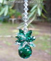Made/w All Swarovski Emerald Green Ball Pineapple 