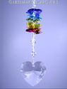 m/w Swarovski Lg. Clear Heart with Chakra Colors S