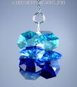 m/w Swarovski 3 Blues Star Suncatcher or Pendant w