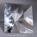 GIANT CLEAR FINE CRYSTAL PYRAMID PRISM PAPERWEIGHT