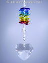 m/w Swarovski Lg. Clear Heart with Chakra Colors S