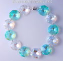 m/w Swarovski AB Logo + Aqua Sterling Bracelet or 