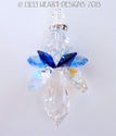  m/w Swarovski Rare Large Quad Winged Blue Angel S