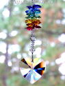 m/w Swarovski Lg. Clear Heart with Chakra Colors S