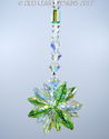 m/w Swarovski Crystal Aurora + Peridot Green Star 