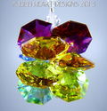 m/w Swarovski Crystal Double Chakra Star + Strand 