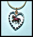CRYSTAL CAROSEL HORSE WITHIN A HEART 20MM ON CHAIN
