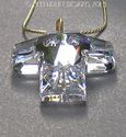 m/w Swarovski Crystal Clear Cross on 24k GP Chain 
