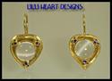 MOONSTONE HEART EARRINGS ENAMEL 24K OVER STERLING