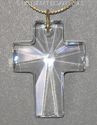 m/w Swarovski Crystal Clear Cross on 24k GP Chain 