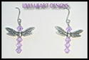 Lilli Heart Designs LAVENDER DRAGONFLY EARRINGS M/