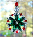 m/w Swarovski Emerald Red Christmas Suncatcher Sta