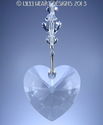 m/w Swarovski 28mm Crystal Clear Heart + Strand Su