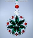 m/w Swarovski Emerald Red Christmas Suncatcher Sta