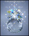 m/w Swarovski Mozart Ball w/ AB Leaves Pineapple S