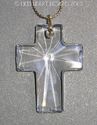 m/w Swarovski Crystal Clear Cross on 24k GP Chain 