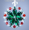m/w Swarovski Emerald Red Christmas Suncatcher Sta