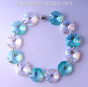 m/w Swarovski AB Logo + Aqua Sterling Bracelet or 