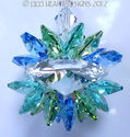 m/w Swarovski Crystal HUGE Dbl Ocean Colors LOTUS 