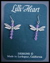 Lilli Heart Designs LAVENDER DRAGONFLY EARRINGS M/