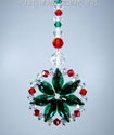 m/w Swarovski Emerald Red Christmas Suncatcher Sta