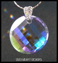 FINE CRYSTAL Round Matrix on Silver Plated Chain w