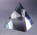 GIANT CLEAR FINE CRYSTAL PYRAMID PRISM PAPERWEIGHT