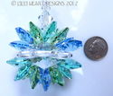 m/w Swarovski Crystal HUGE Dbl Ocean Colors LOTUS 