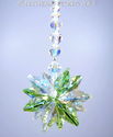 m/w Swarovski Crystal Aurora + Peridot Green Star 
