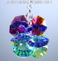 m/w Swarovski Crystal Double Chakra Star + Strand 