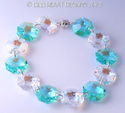 m/w Swarovski AB Logo + Aqua Sterling Bracelet or 