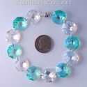 m/w Swarovski AB Logo + Aqua Sterling Bracelet or 