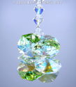 m/w Swarovski Crystal Aurora + Peridot Green Star 