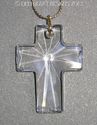 m/w Swarovski Crystal Clear Cross on 24k GP Chain 