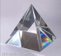 GIANT CLEAR FINE CRYSTAL PYRAMID PRISM PAPERWEIGHT