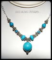 DESIGNER NECKLACE TURQUOISE AND STERLING SILVER BE