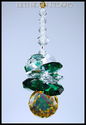 m/w Swarovski Crystal Topaz + Green SunCatcher Pin
