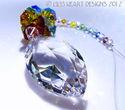 m/w Swarovski 50mm Clear Cats Eye Double Chakra Su