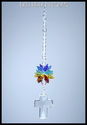 m/w All Swarovski Crystal Cross Rainbow Chakra Sun