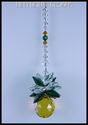 m/w Swarovski Crystal Topaz + Green SunCatcher Pin