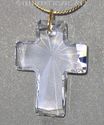 m/w Swarovski Crystal Clear Cross on 24k GP Chain 