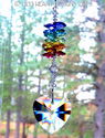 m/w Swarovski Lg. Clear Heart with Chakra Colors S