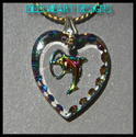 DOLPHIN WITHIN A CRYSTAL HEART PENDANT ON CHAIN