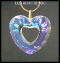 FINE CRYSTAL Open HEART Elegant Pendant on 24k Gol