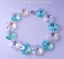 m/w Swarovski AB Logo + Aqua Sterling Bracelet or 